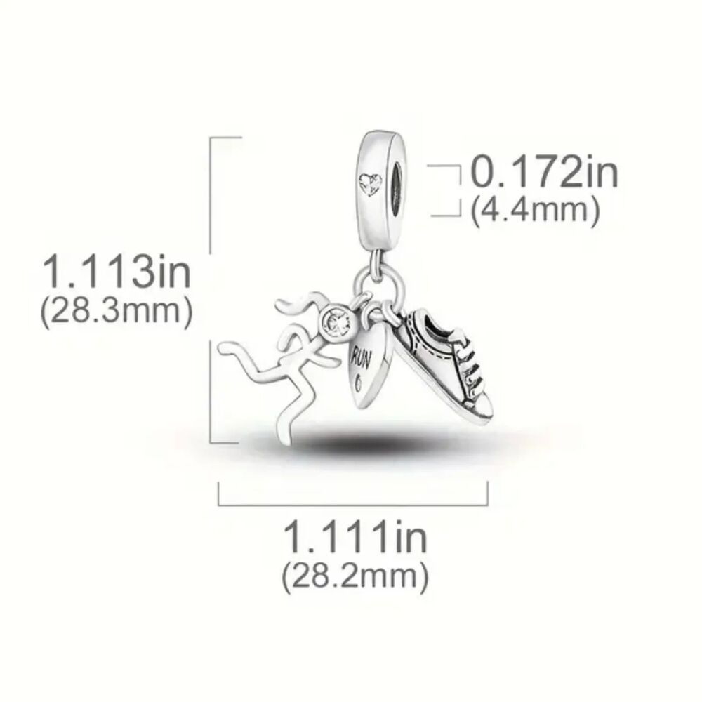 NWOT Running Girl Silver Pandora Fit Charm - Picture 3 of 15